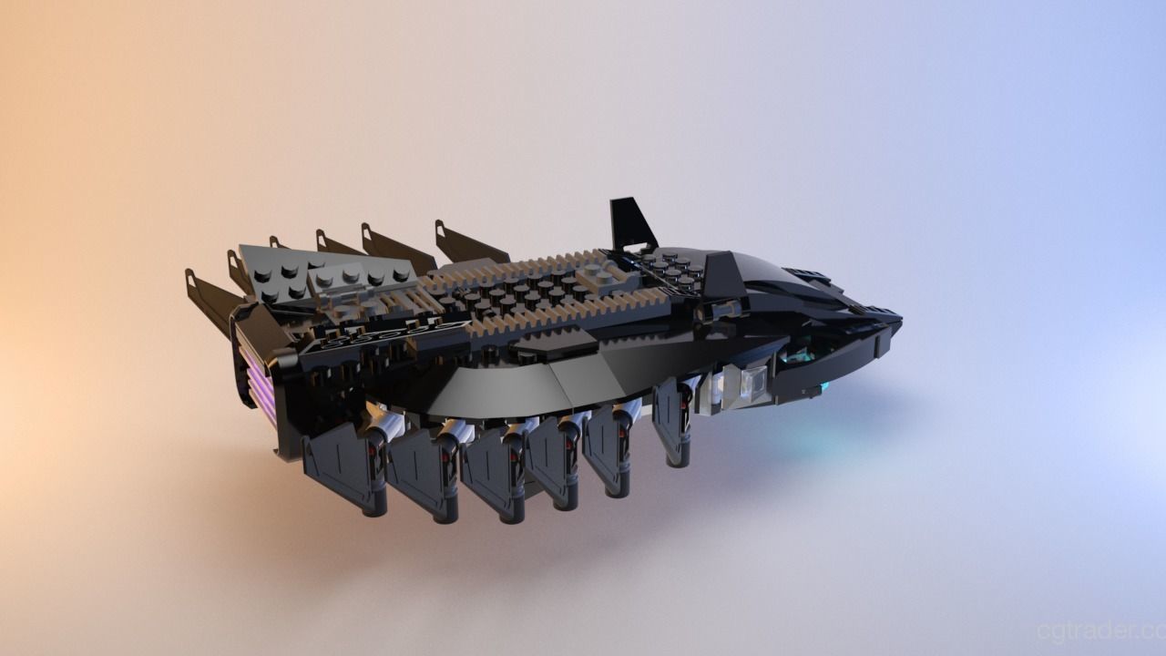 Lego - Marvel Royal Talon Fighter Attack - 76100 Low-poly 3D model_21