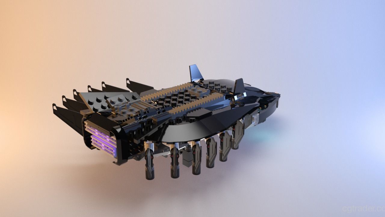 Lego - Marvel Royal Talon Fighter Attack - 76100 Low-poly 3D model_24