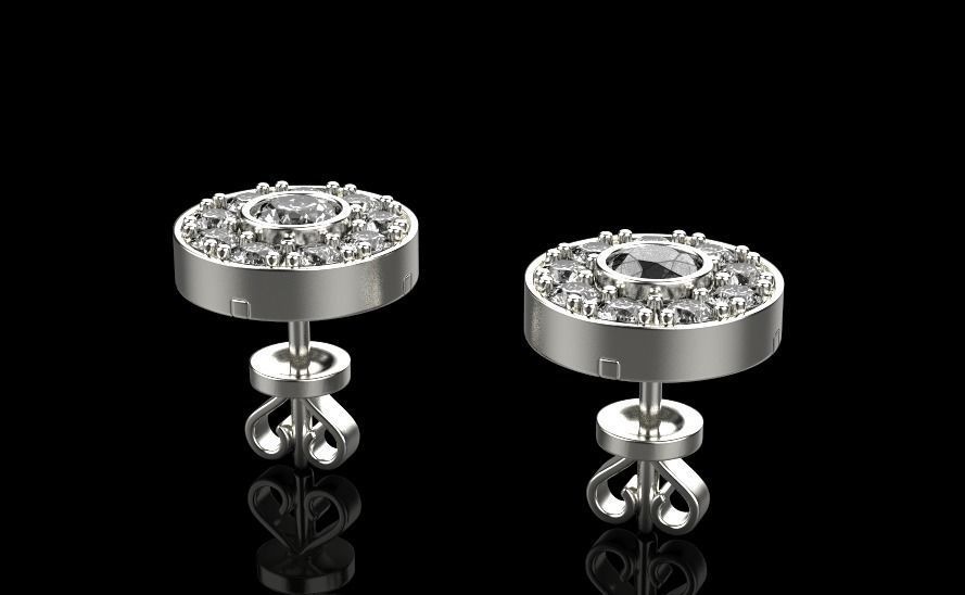 Stud earring  3D print model_3