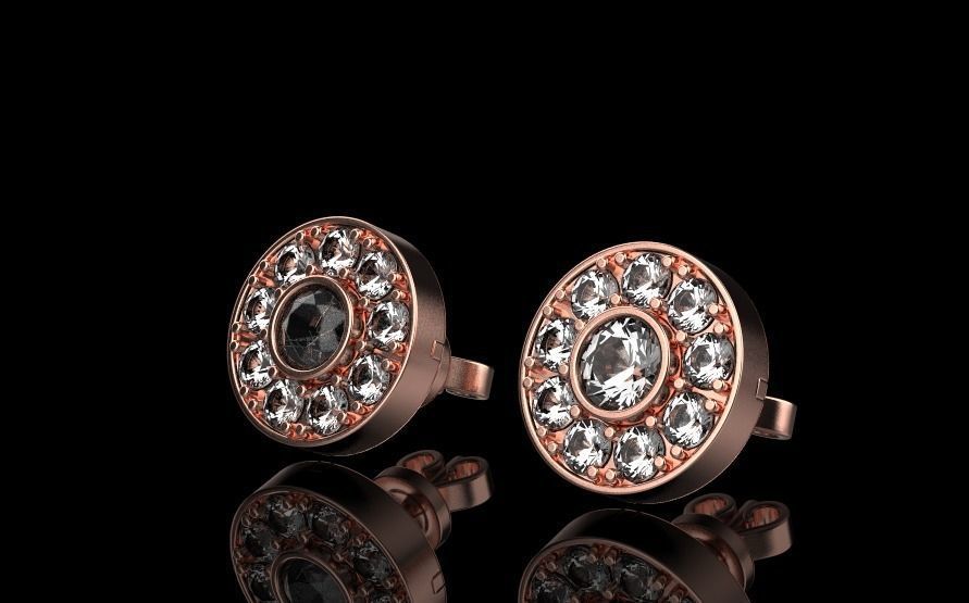 Stud earring  3D print model_2