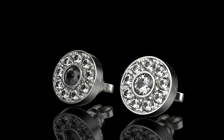 Stud earring  3D print model_0