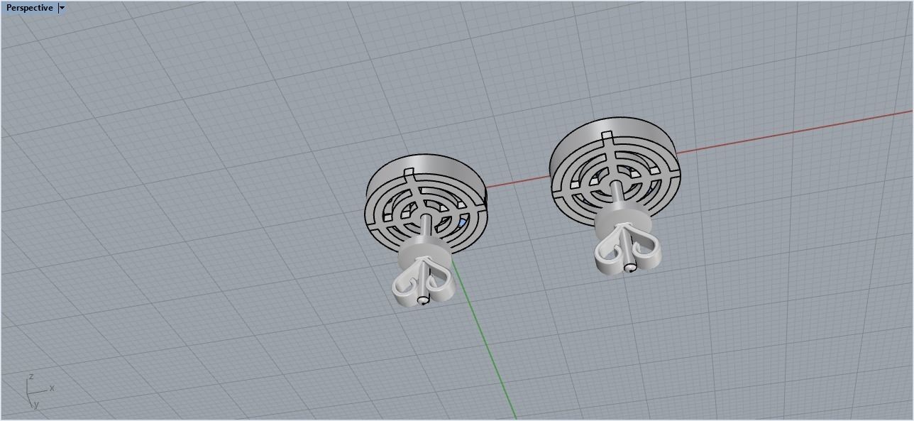 Stud earring  3D print model_8