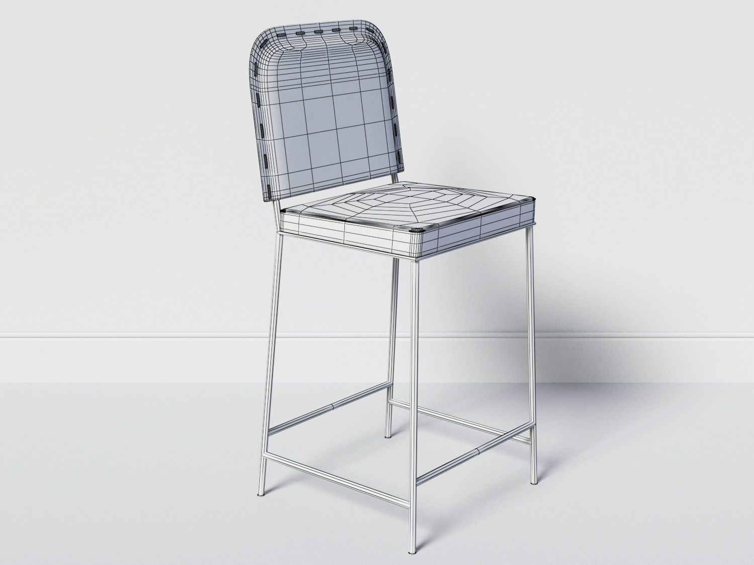 Stitched leather chair B Free low-poly 3D model_4