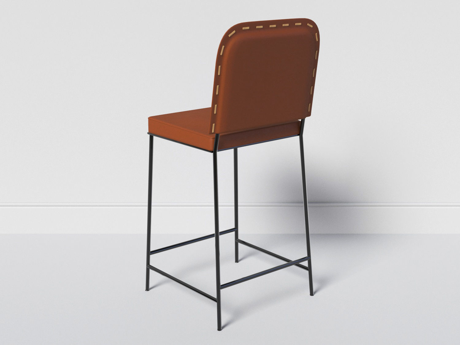 Stitched leather chair B Free low-poly 3D model_2