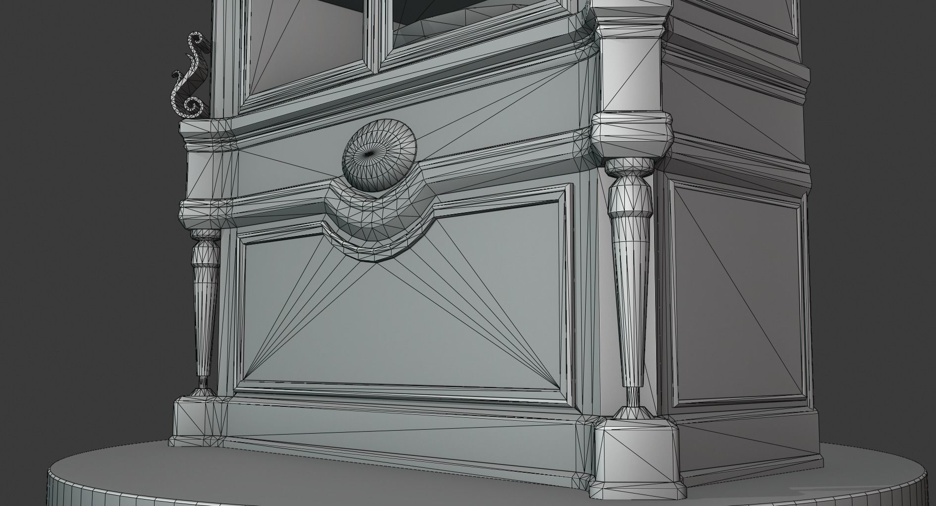 Vintage Wooden Cabinet Low-poly 3D model_11