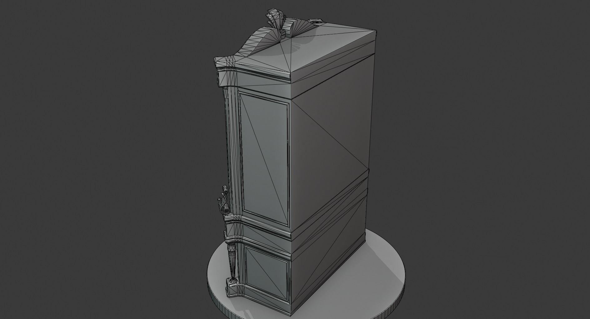 Vintage Wooden Cabinet Low-poly 3D model_13