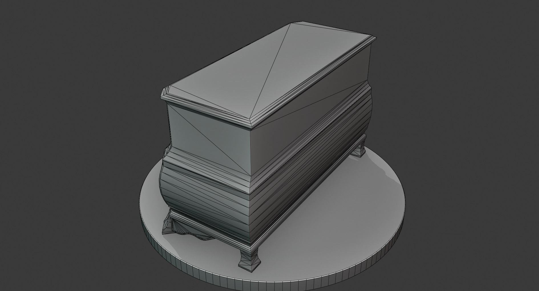 Vintage Small Commode Low-poly 3D model_7