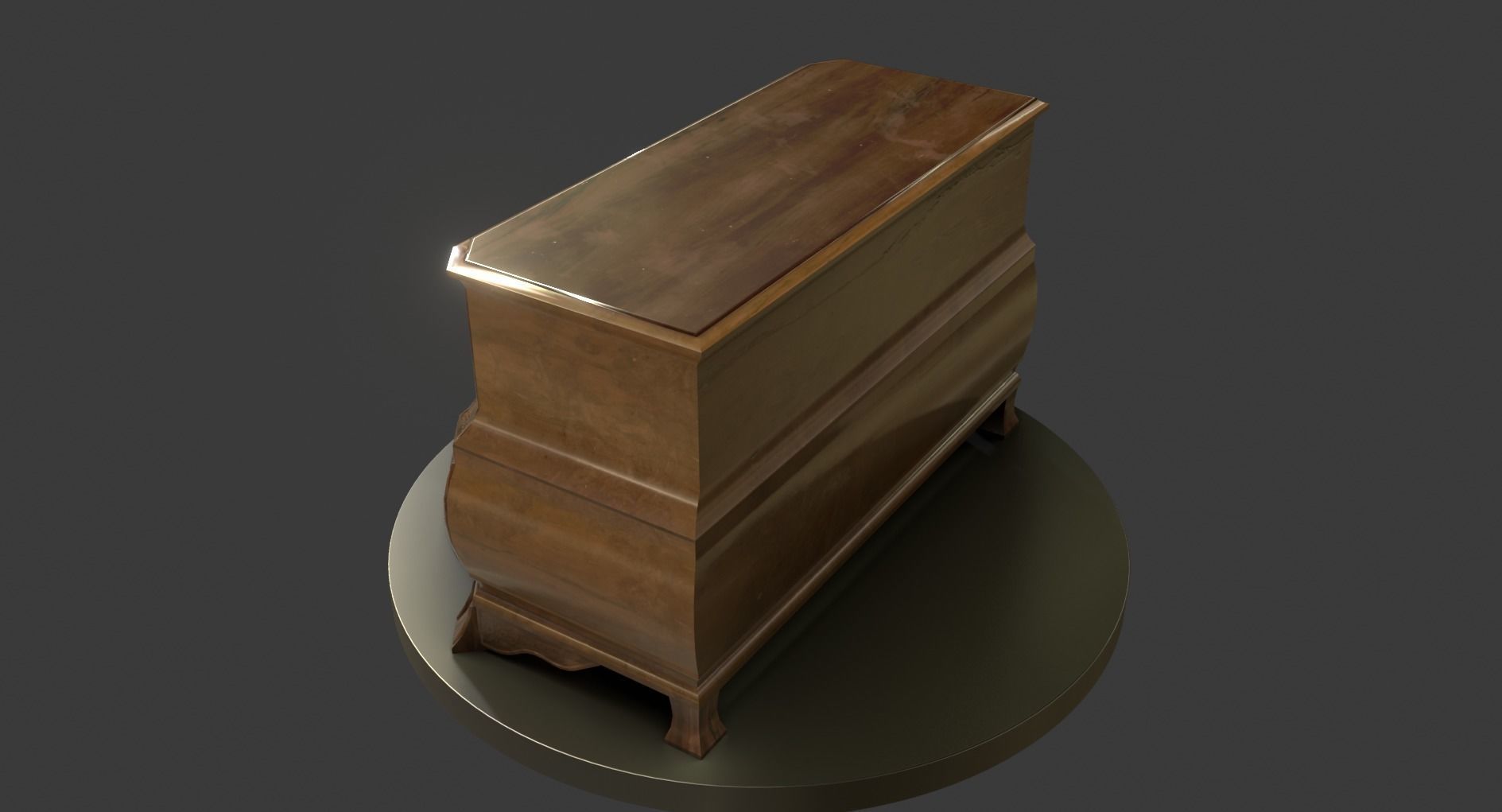 Vintage Small Commode Low-poly 3D model_6
