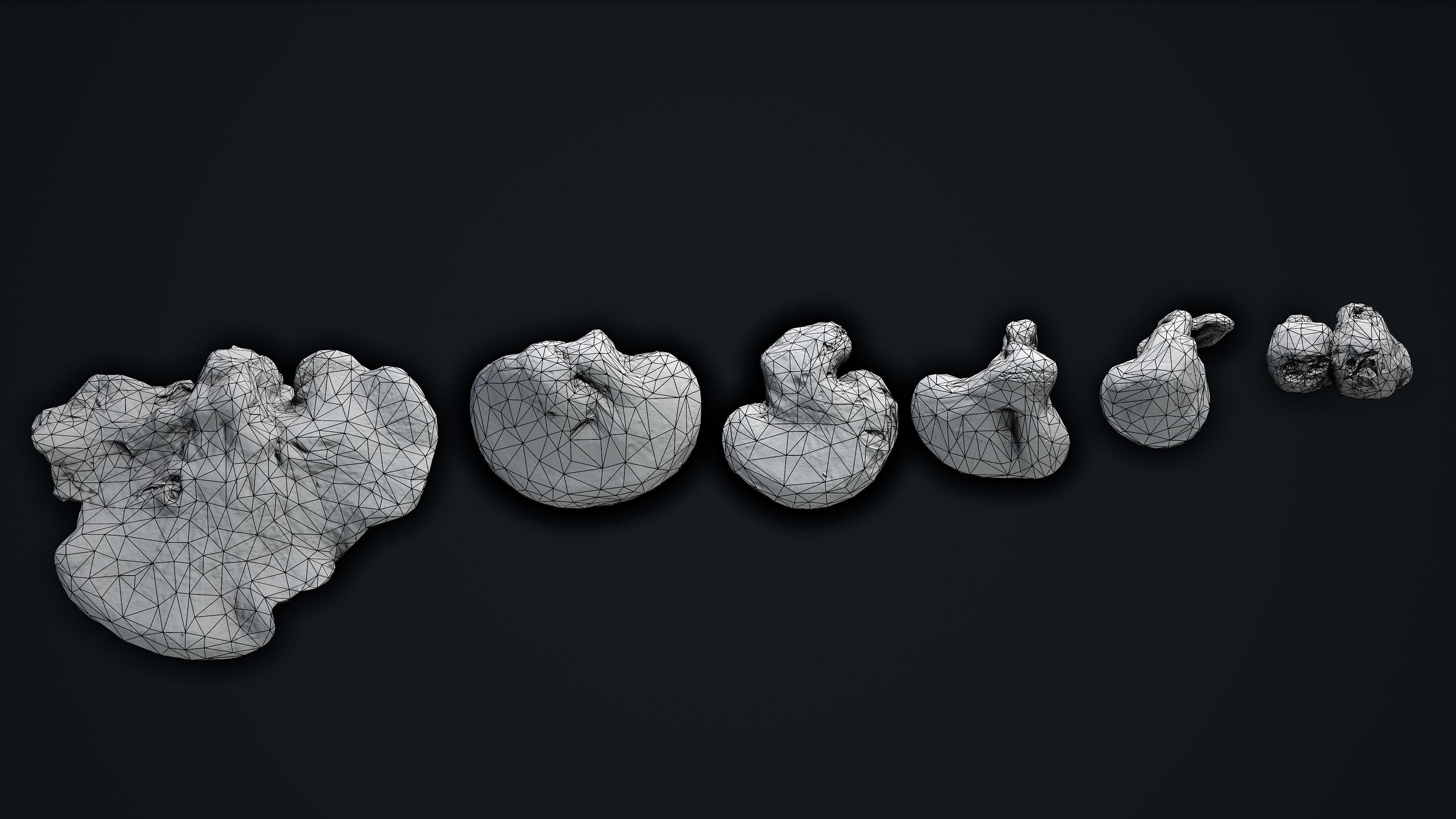 Wood Mushrooms on a Trees - Beefsteak Tongue Polypore Low-poly 3D model_10