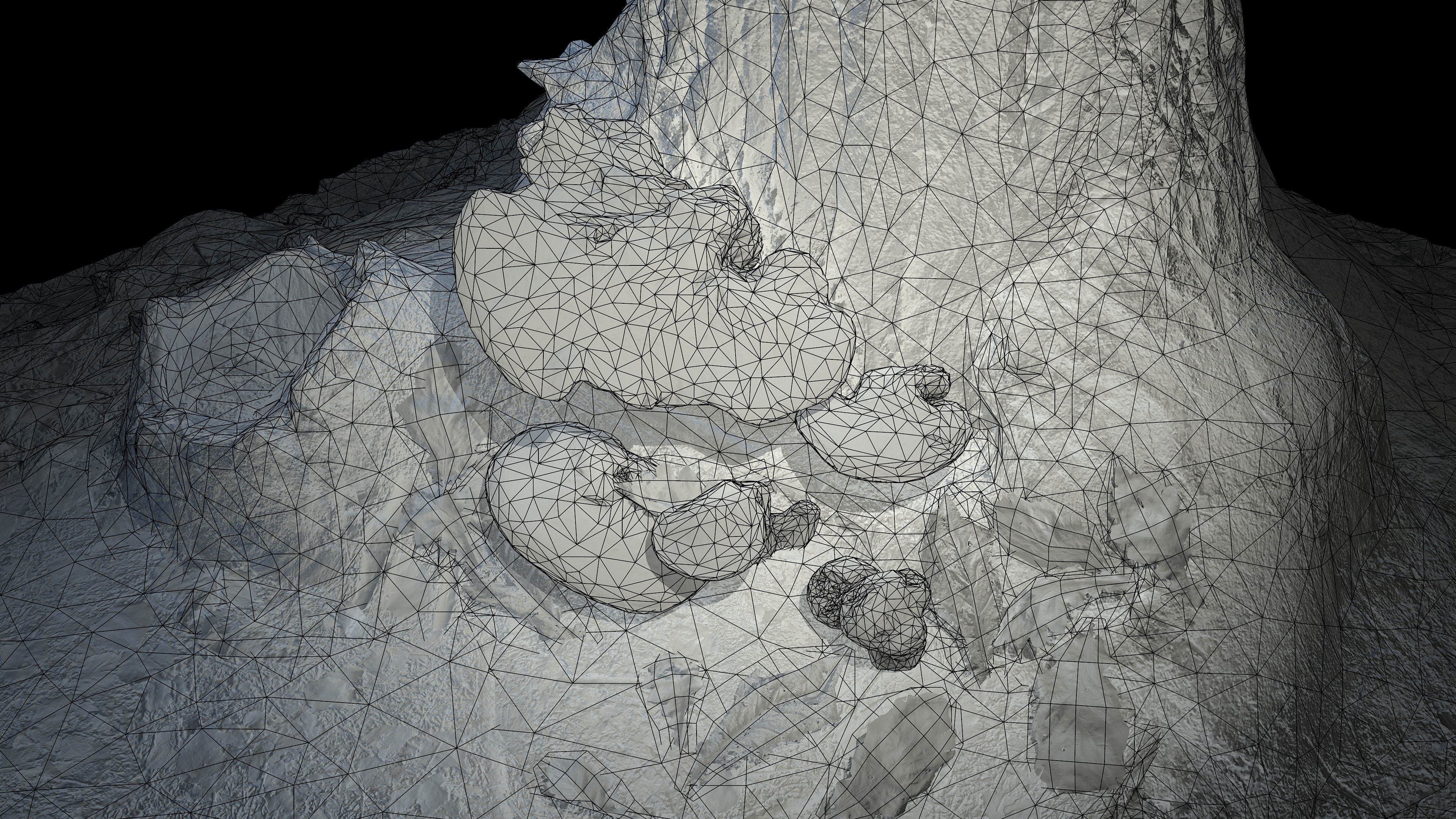 Wood Mushrooms on a Trees - Beefsteak Tongue Polypore Low-poly 3D model_12