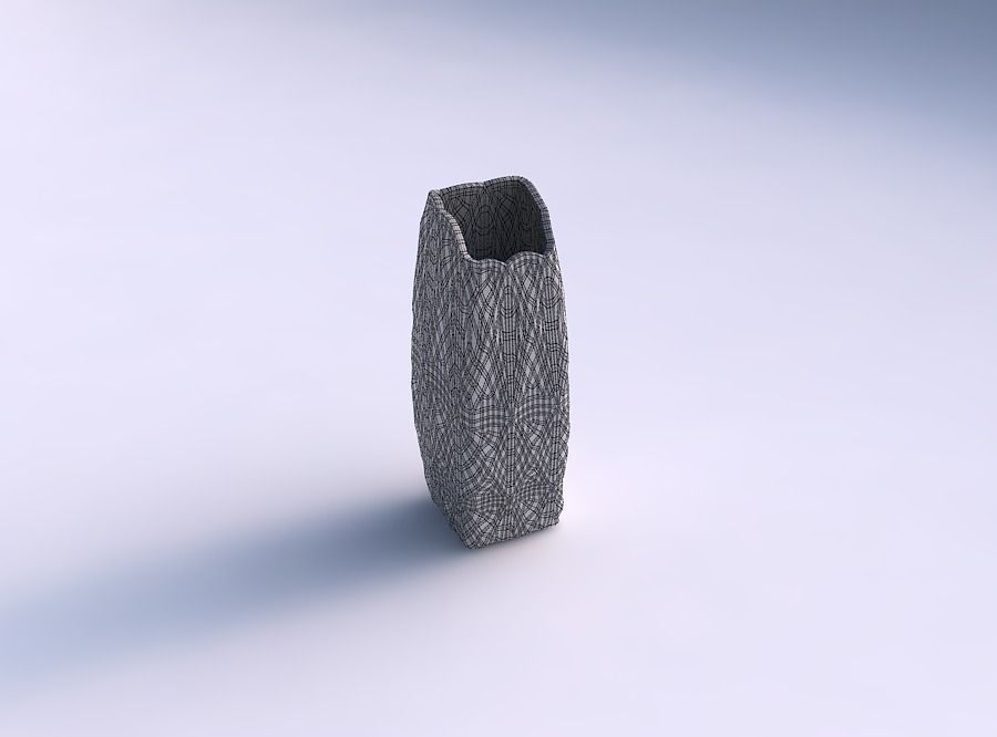 Vase arc rectangle with fine mosaic plates 3D print model_5