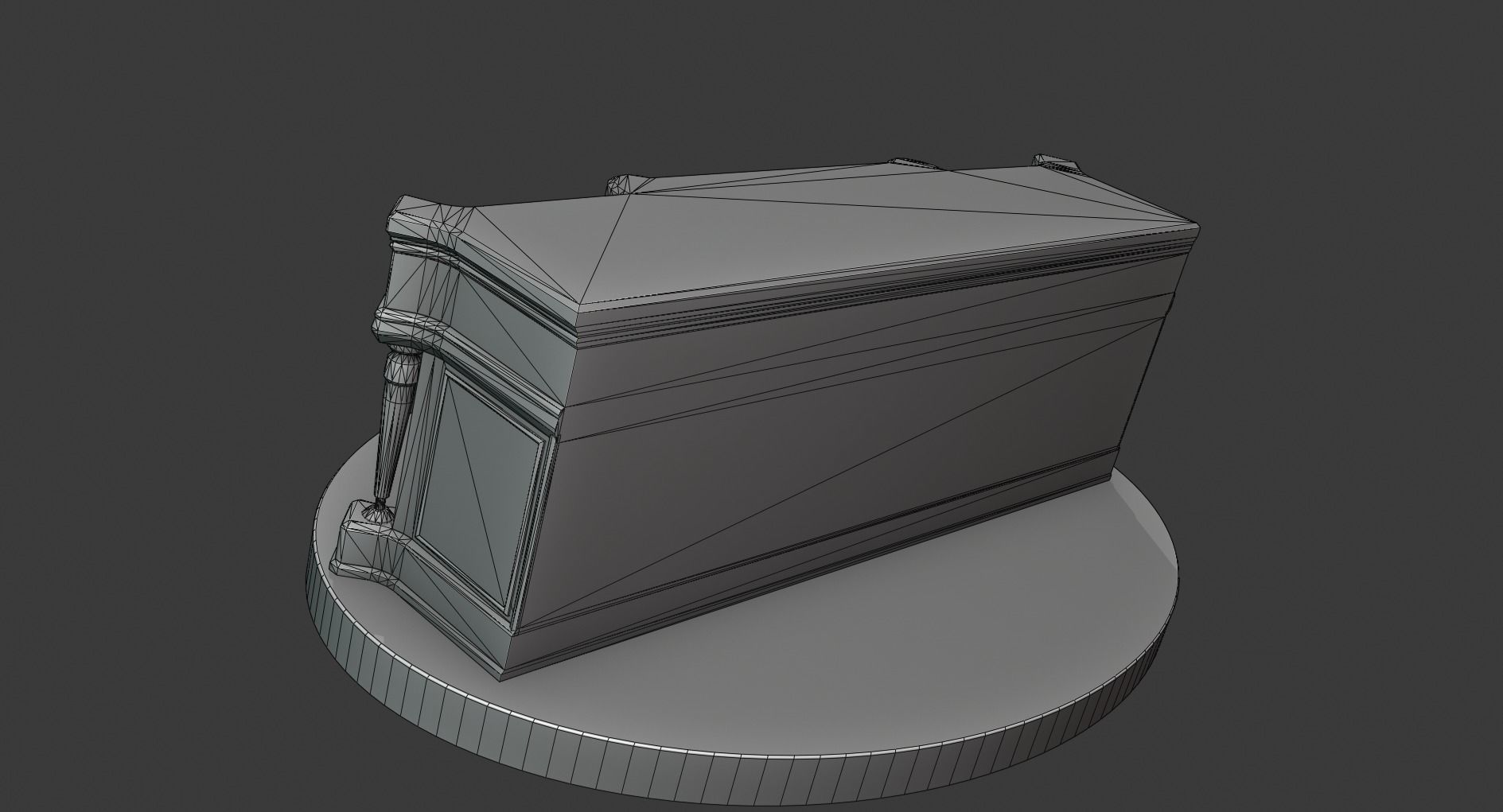 Vintage Big Commode Low-poly 3D model_13