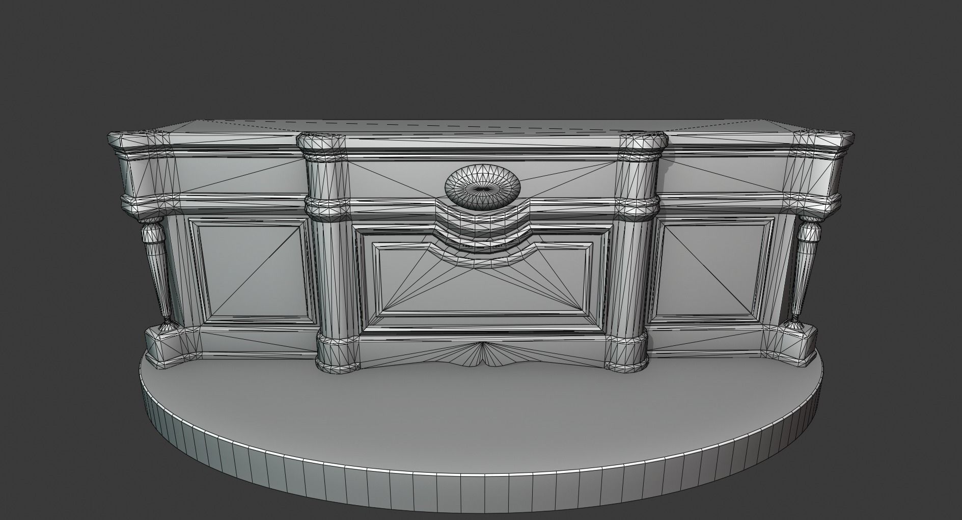 Vintage Big Commode Low-poly 3D model_3