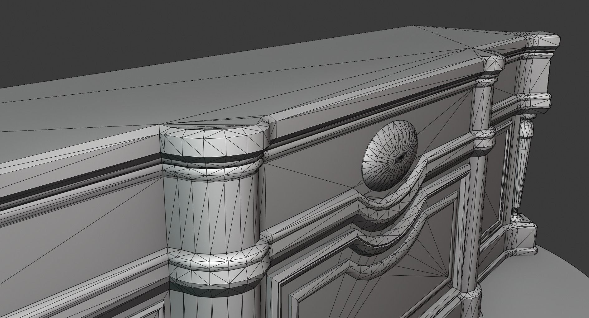 Vintage Big Commode Low-poly 3D model_9