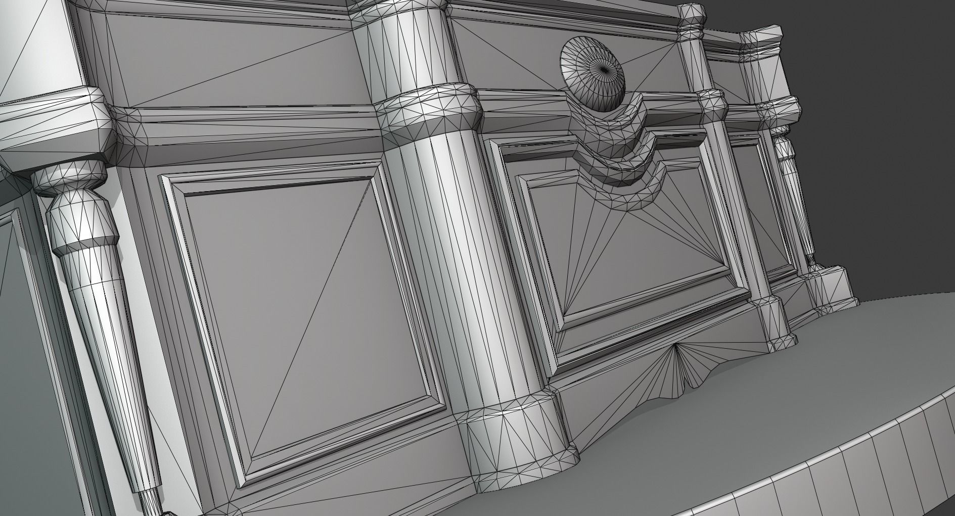 Vintage Big Commode Low-poly 3D model_11