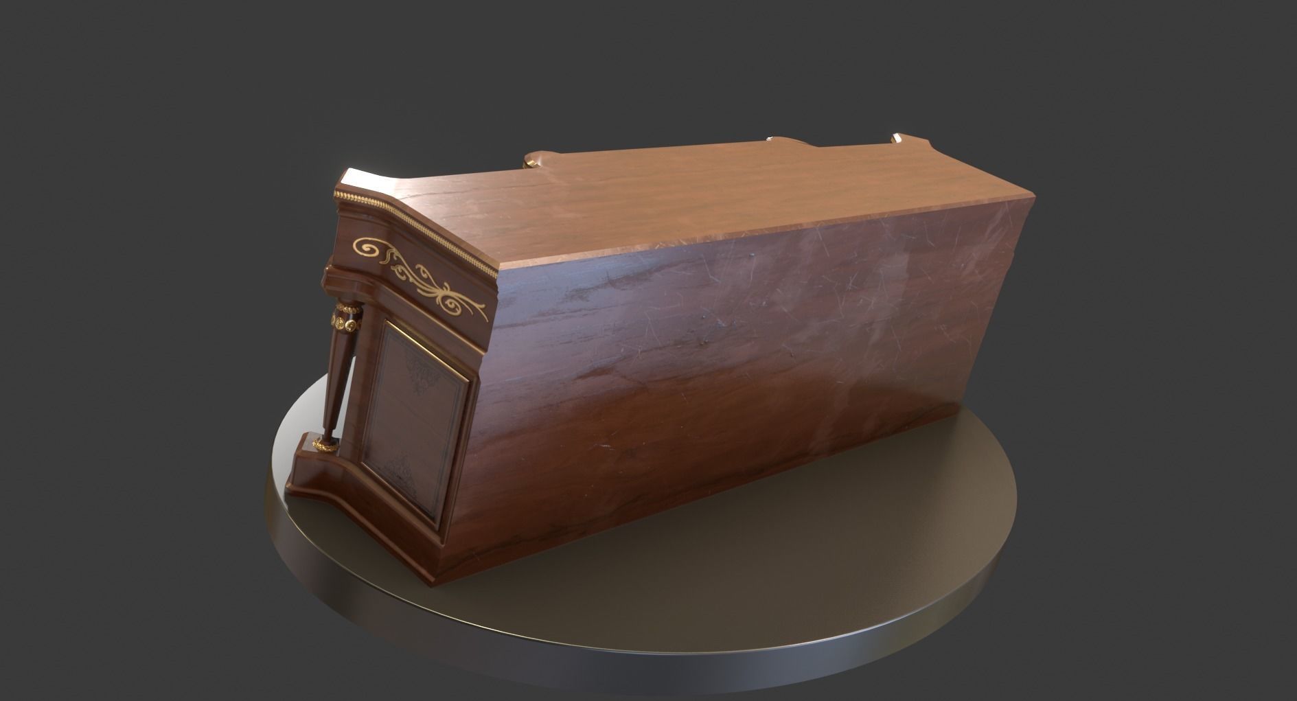 Vintage Big Commode Low-poly 3D model_12