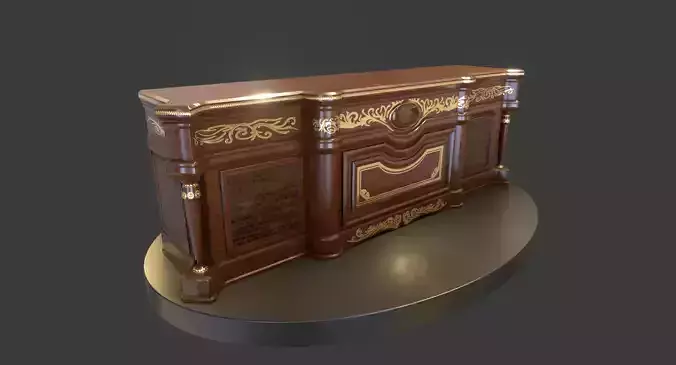 Vintage Big Commode Low-poly 3D model