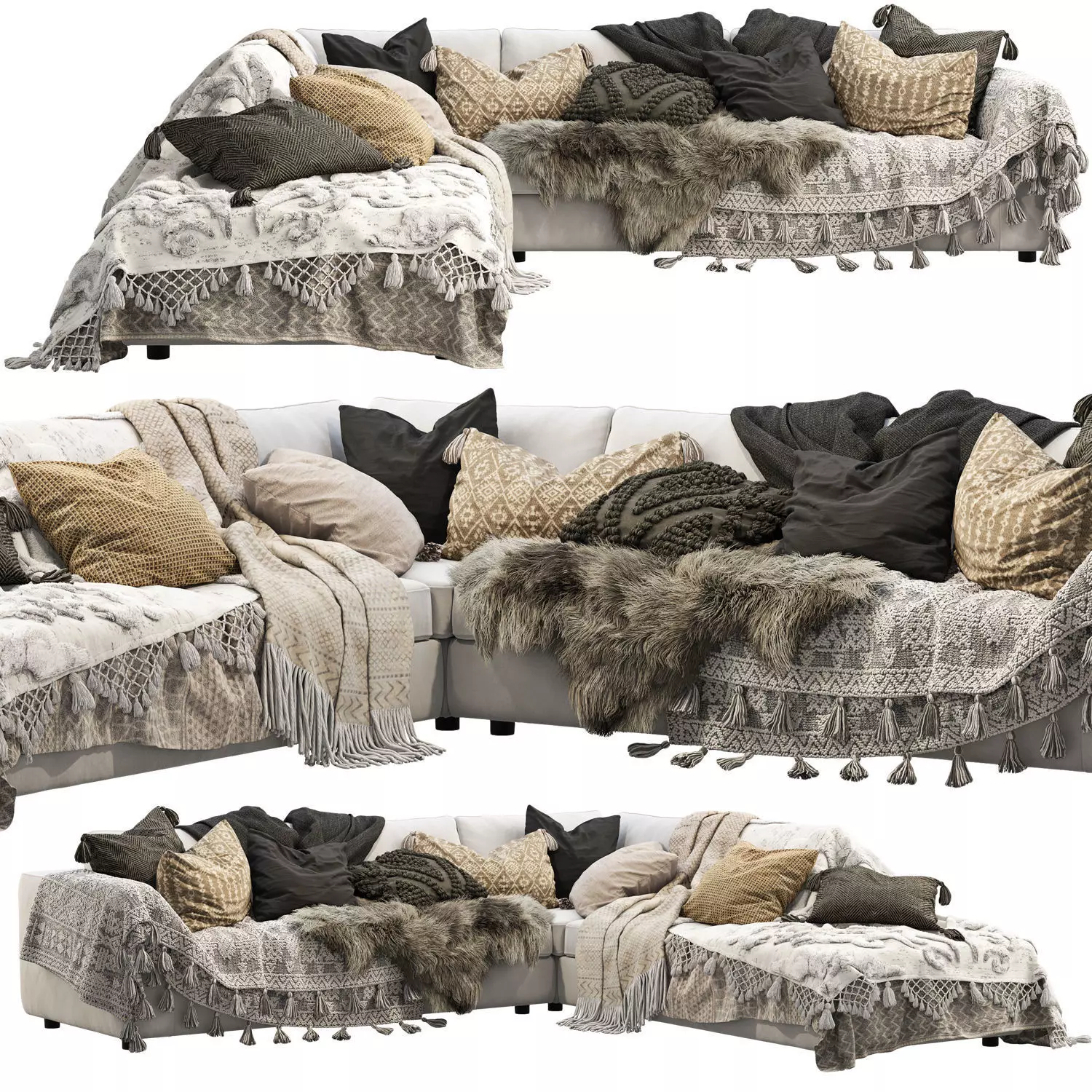 EQ3 Cello 3-Piece Sectional Sofa 3D model_0