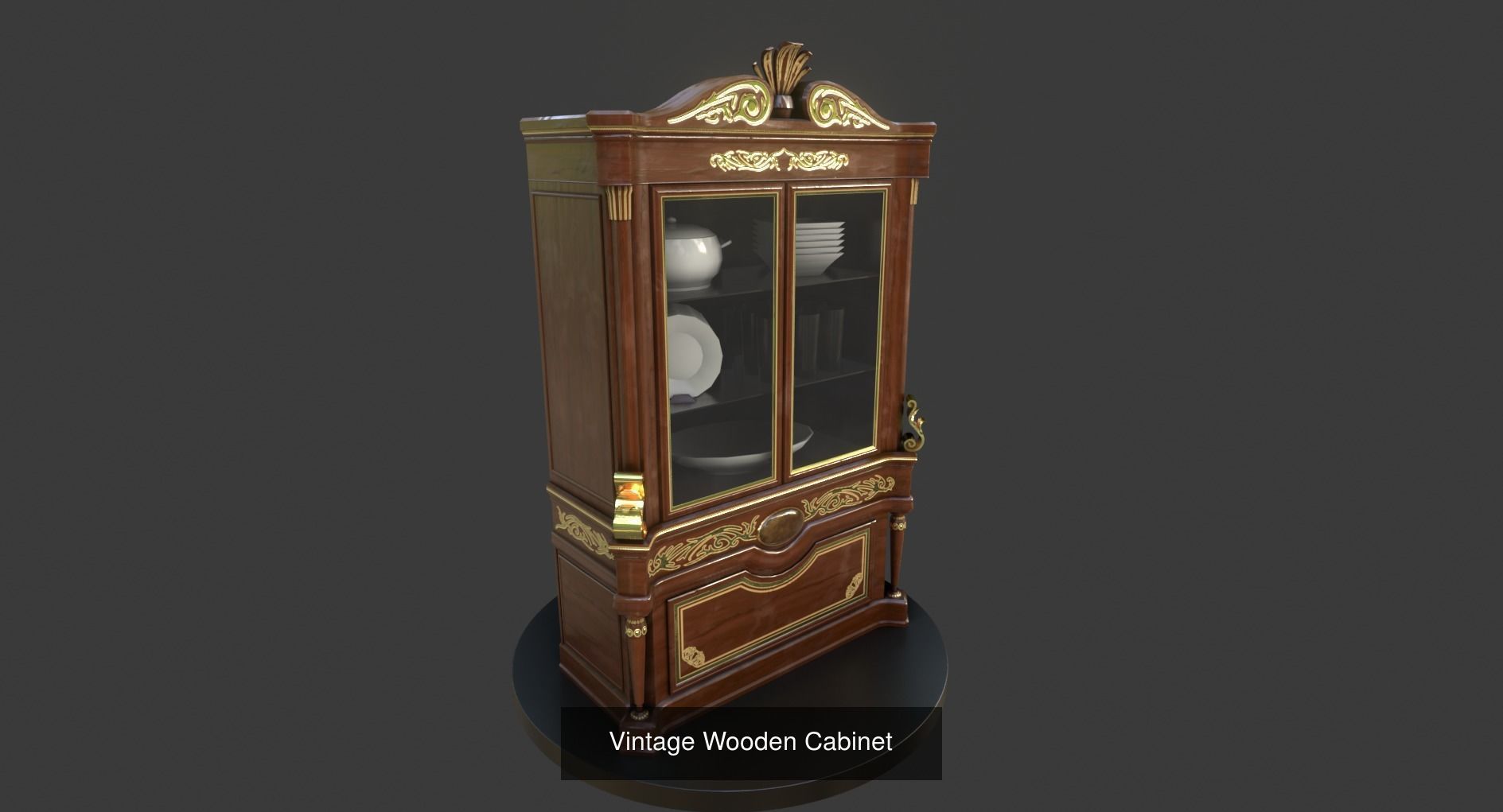 Vintage Furniture Set 3D Model Collection_13