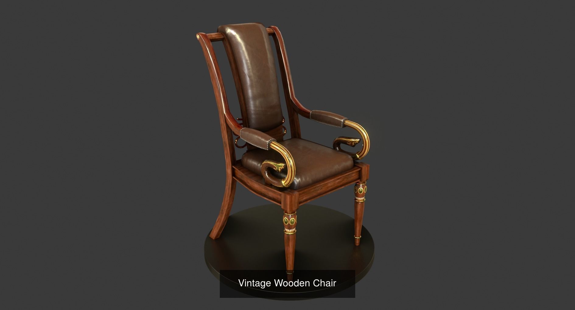 Vintage Furniture Set 3D Model Collection_1