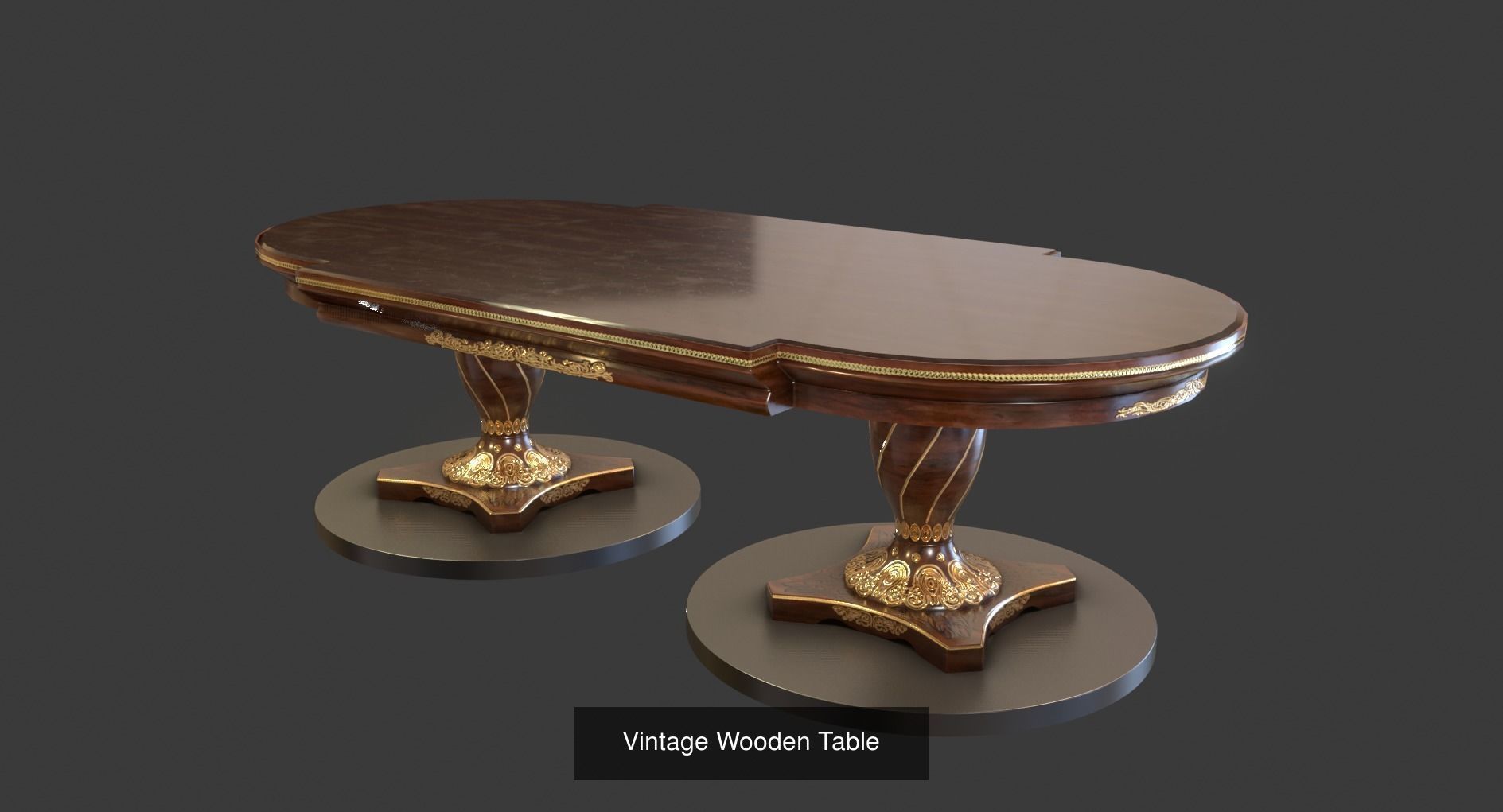 Vintage Furniture Set 3D Model Collection_4