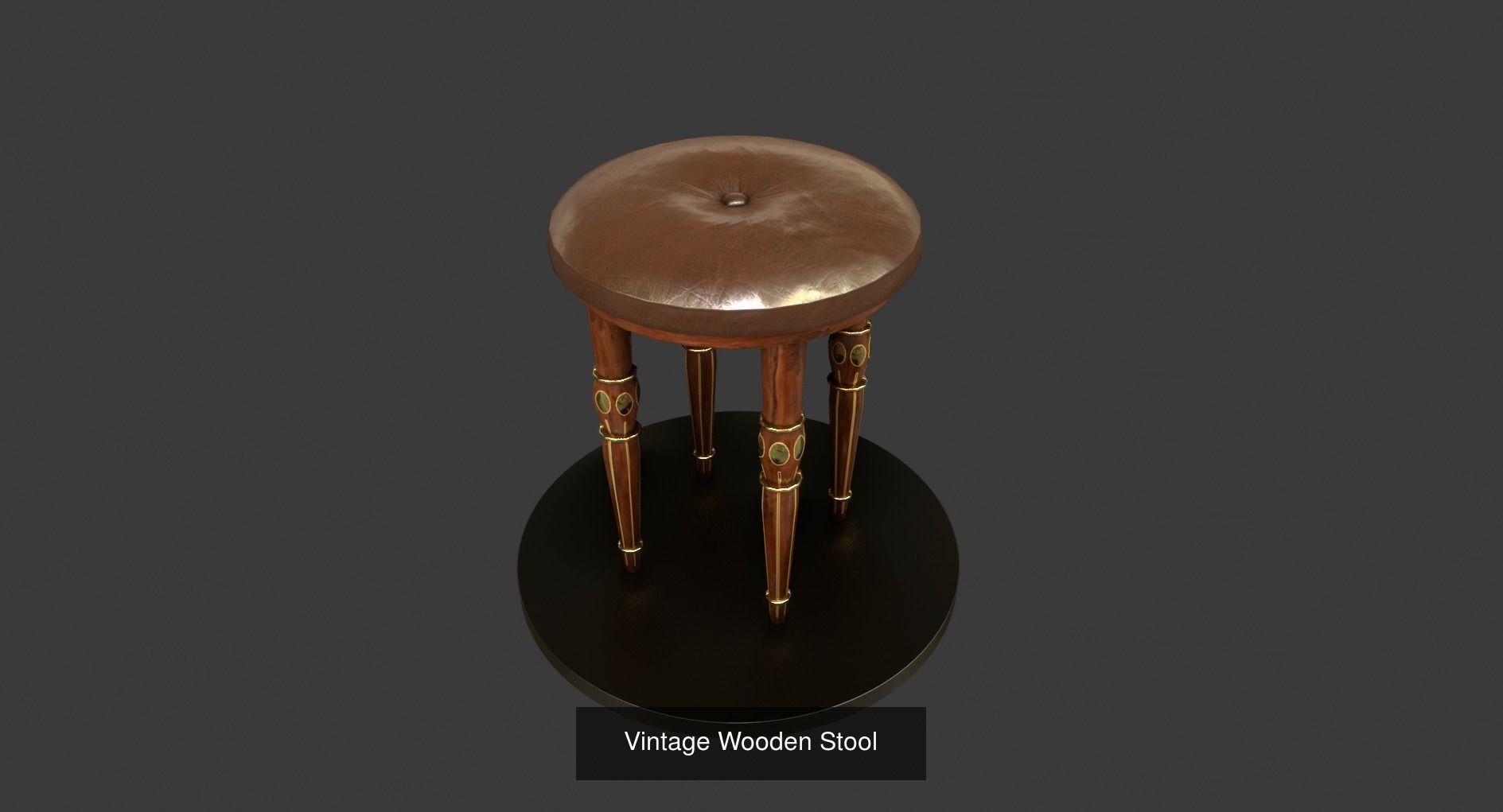 Vintage Furniture Set 3D Model Collection_2