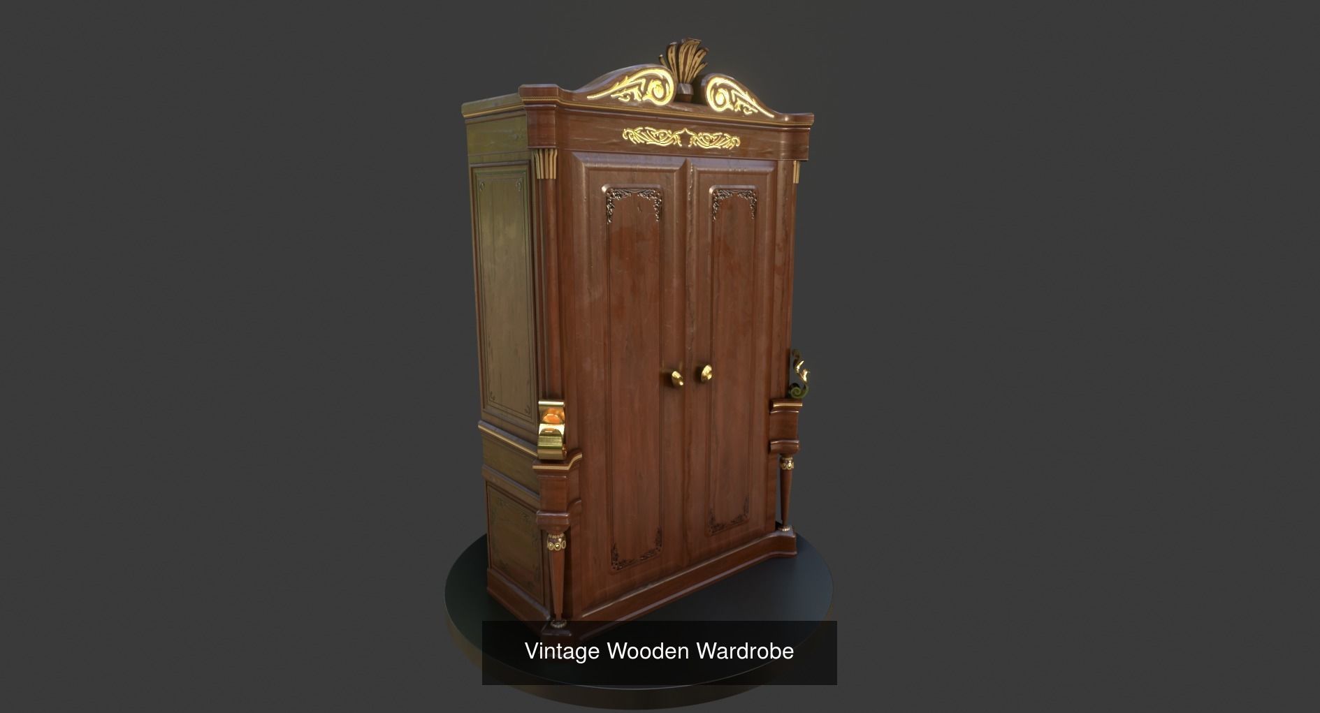 Vintage Furniture Set 3D Model Collection_12