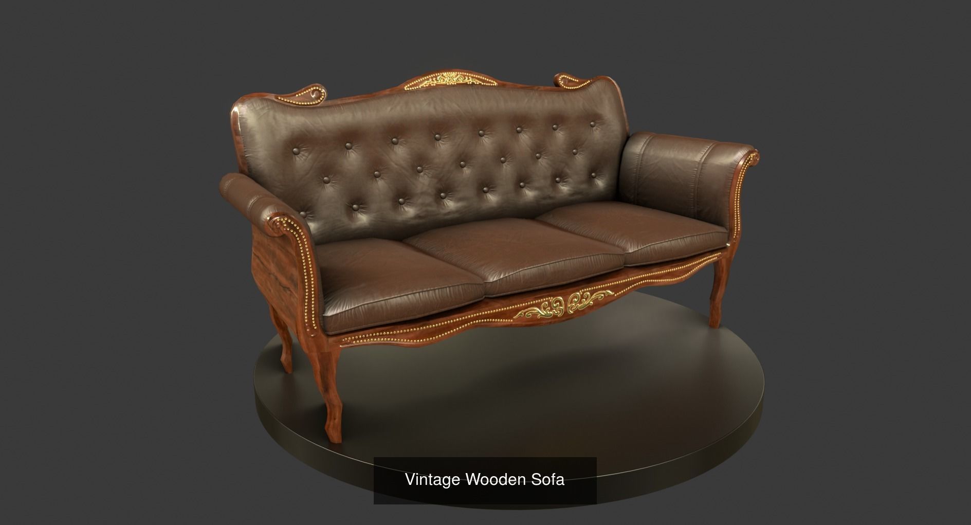 Vintage Furniture Set 3D Model Collection_3