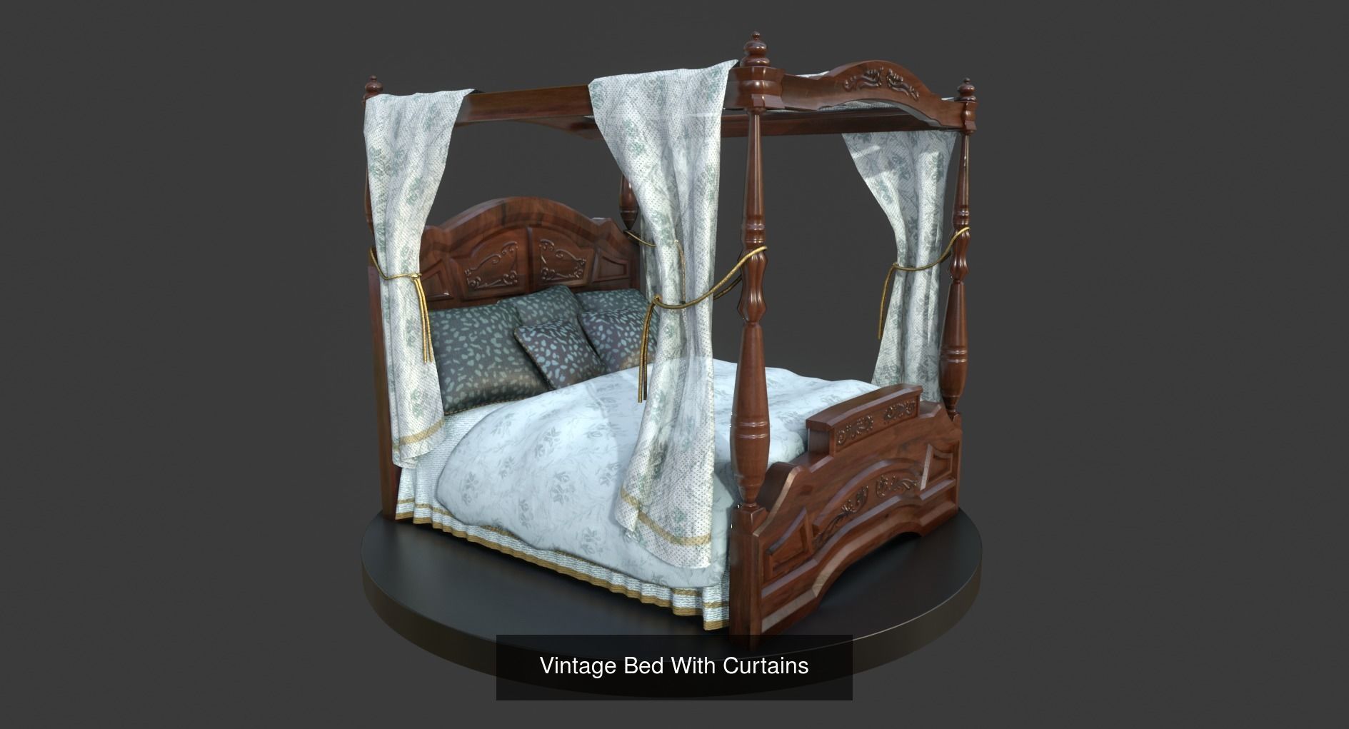Vintage Furniture Set 3D Model Collection_6