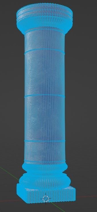 Column stone Low-poly 3D model_1