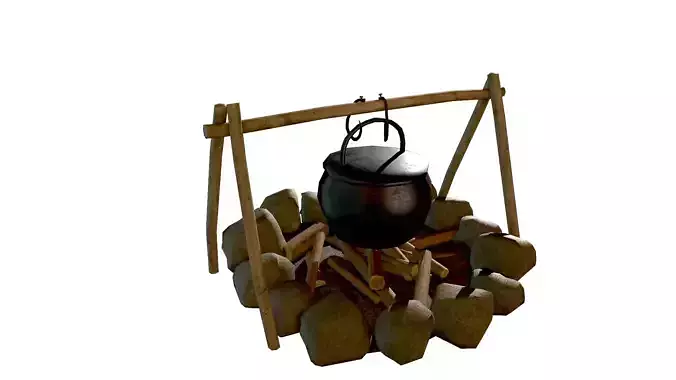 Campfire Pot - Game Ready