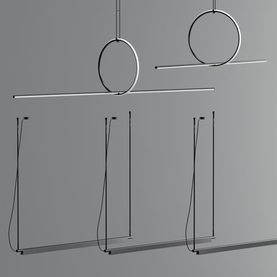 Flos Linear Suspension And Dora Pendant 3D model_3