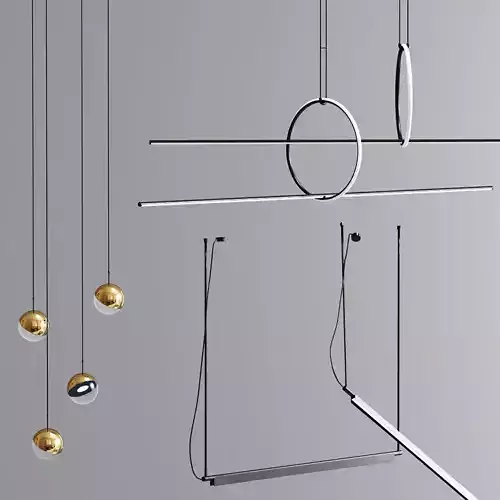 Flos Linear Suspension And Dora Pendant