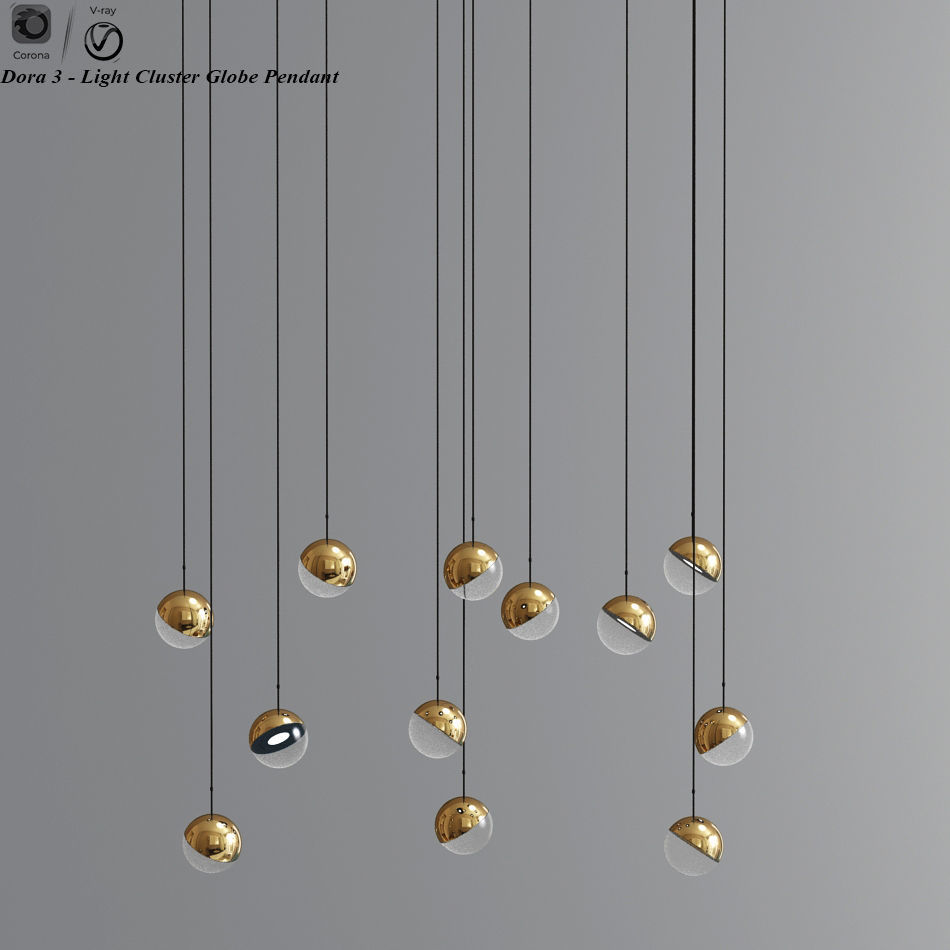 Flos Linear Suspension And Dora Pendant 3D model_2