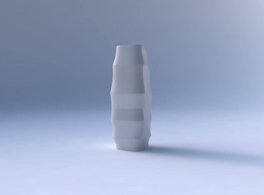 Vase arc rectangle with horizontal sections 3D print model_4