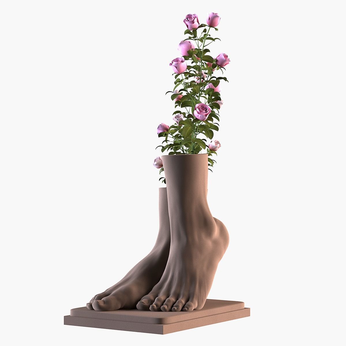 Foot Vase 3D print model_1
