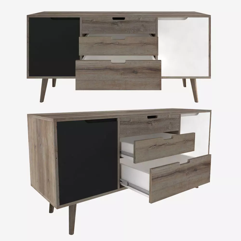 console 2 modern sideboard with drawers Free 3D model_0