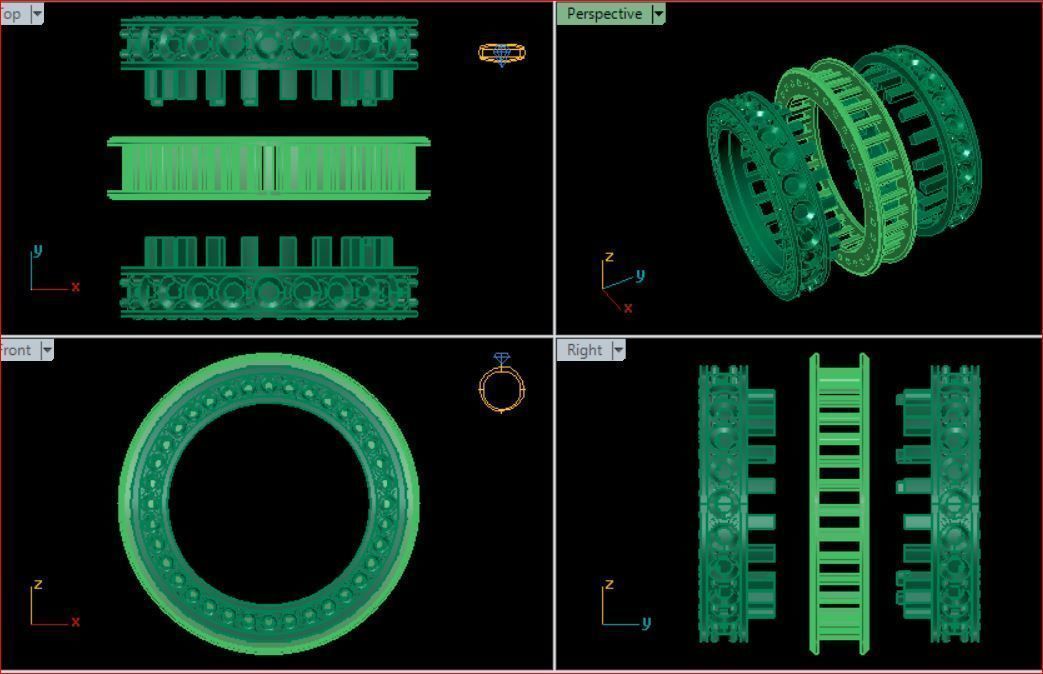 Ring roration full diamond 3D print model_8