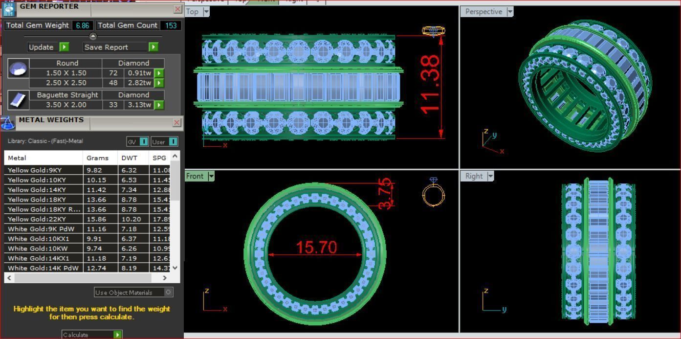 Ring roration full diamond 3D print model_7