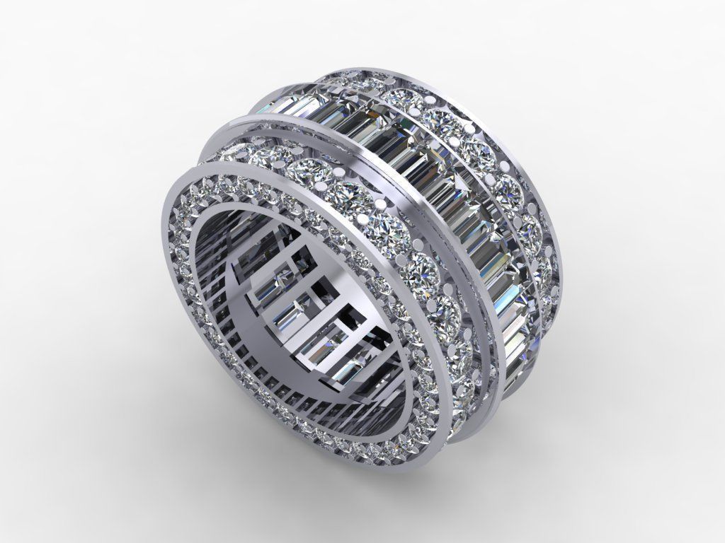 Ring roration full diamond 3D print model_3
