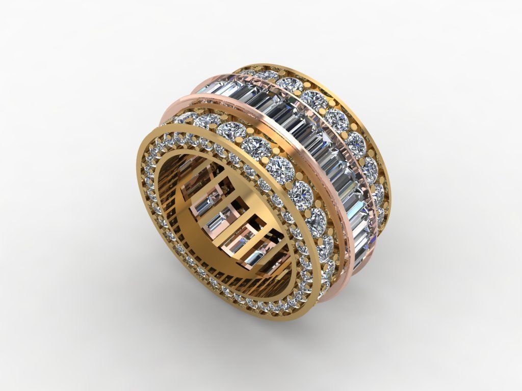 Ring roration full diamond 3D print model_1