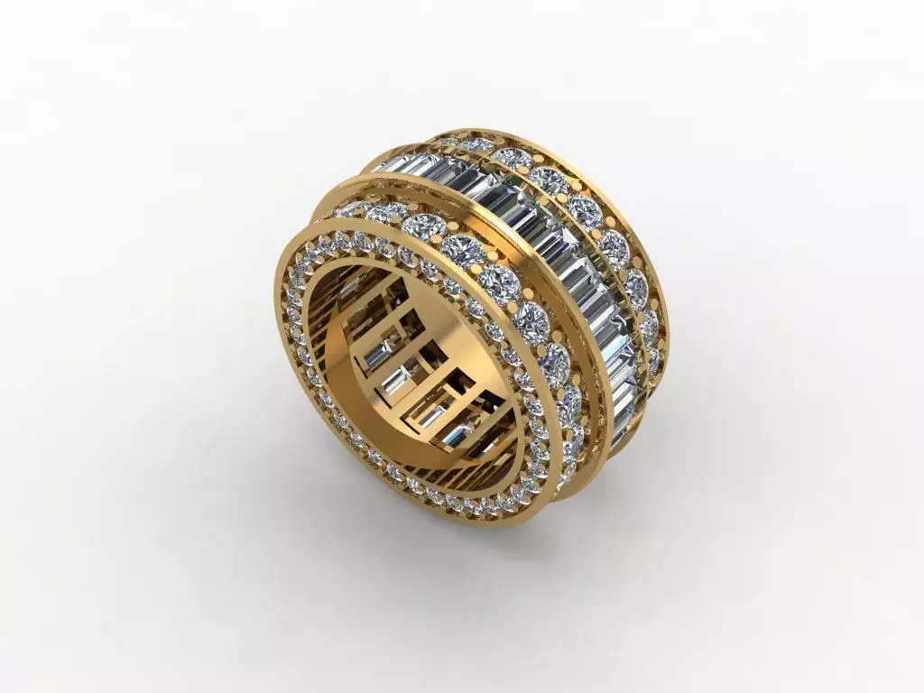 Ring roration full diamond 3D print model_0