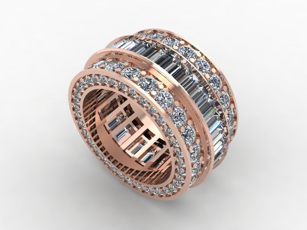 Ring roration full diamond 3D print model_2