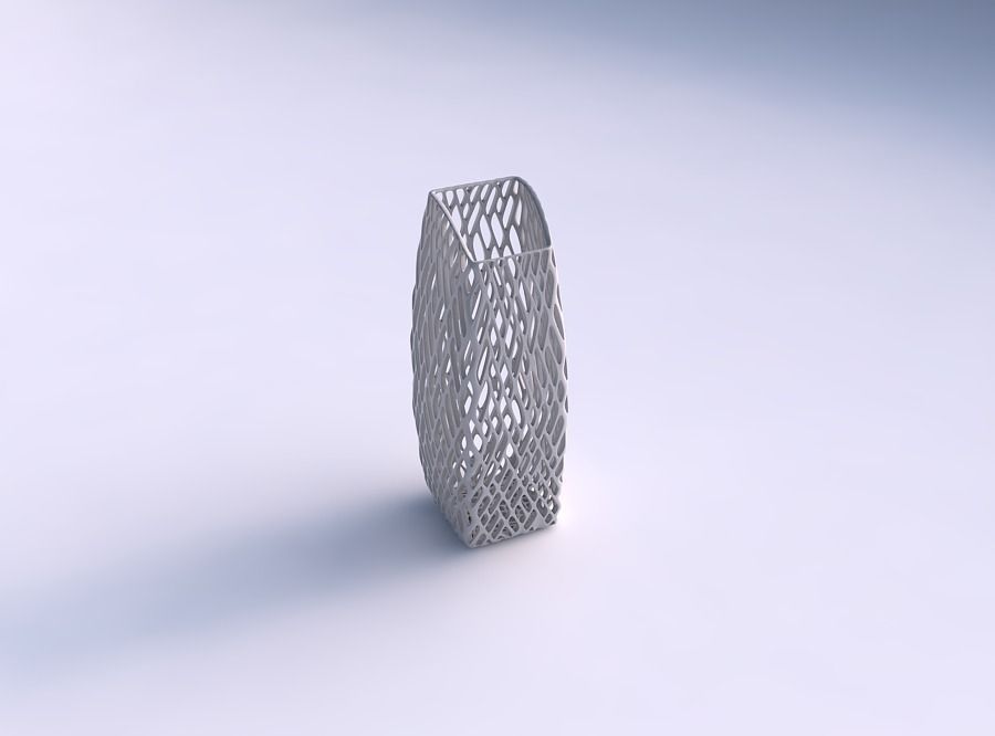Vase arc rectangle with lattice tiles 3D print model