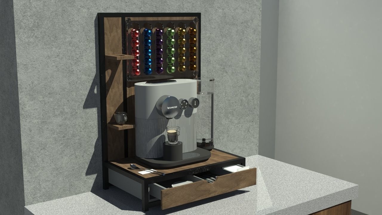 Nespresso Expert with capsule dispatcher 3D model_4