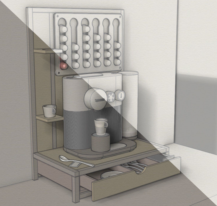 Nespresso Expert with capsule dispatcher 3D model_28