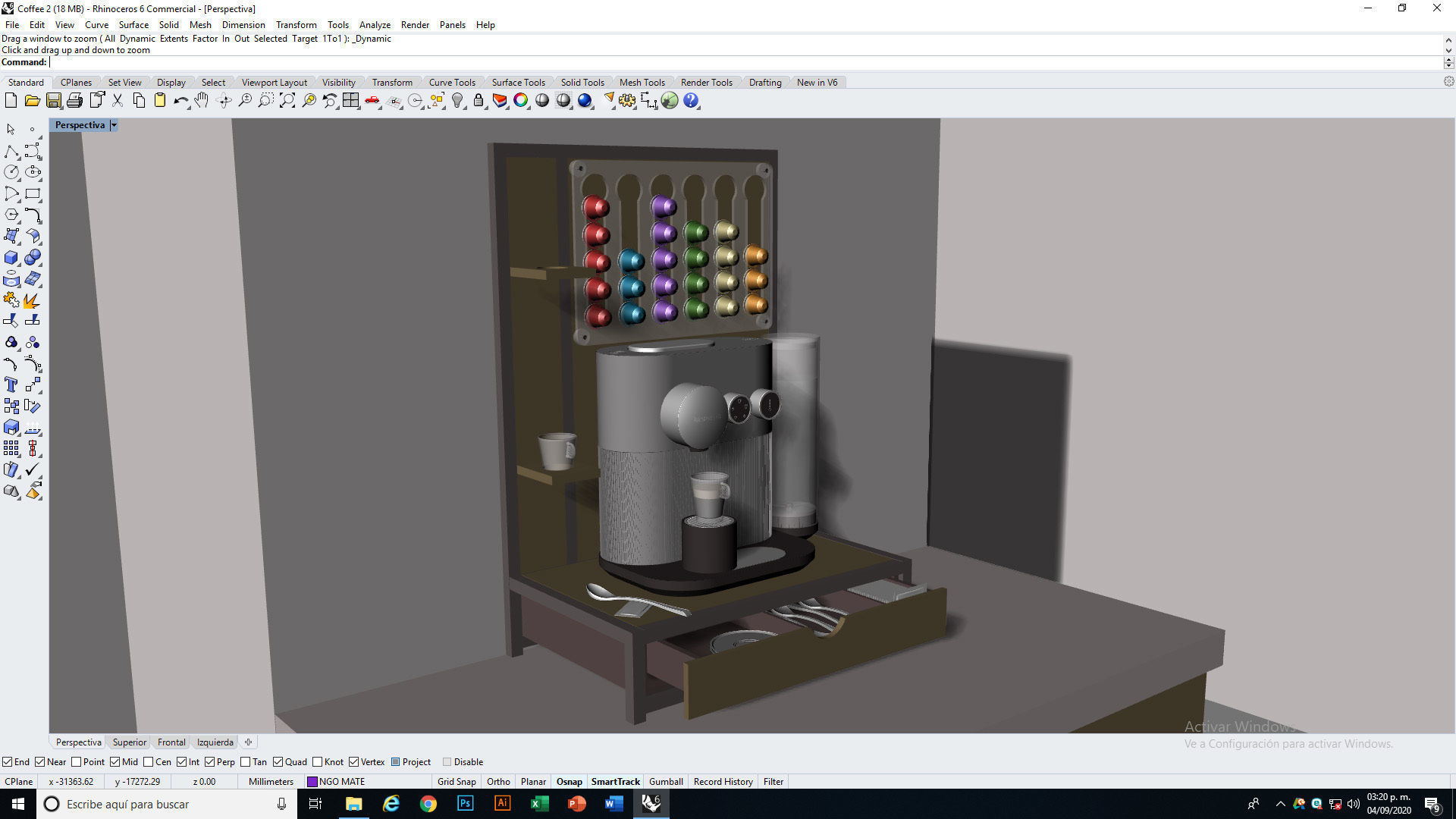 Nespresso Expert with capsule dispatcher 3D model_12