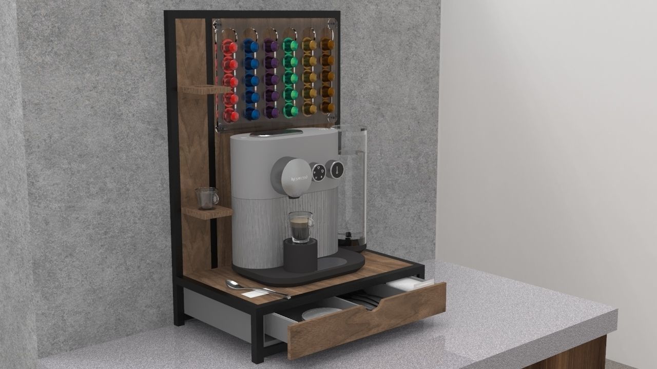Nespresso Expert with capsule dispatcher 3D model_1