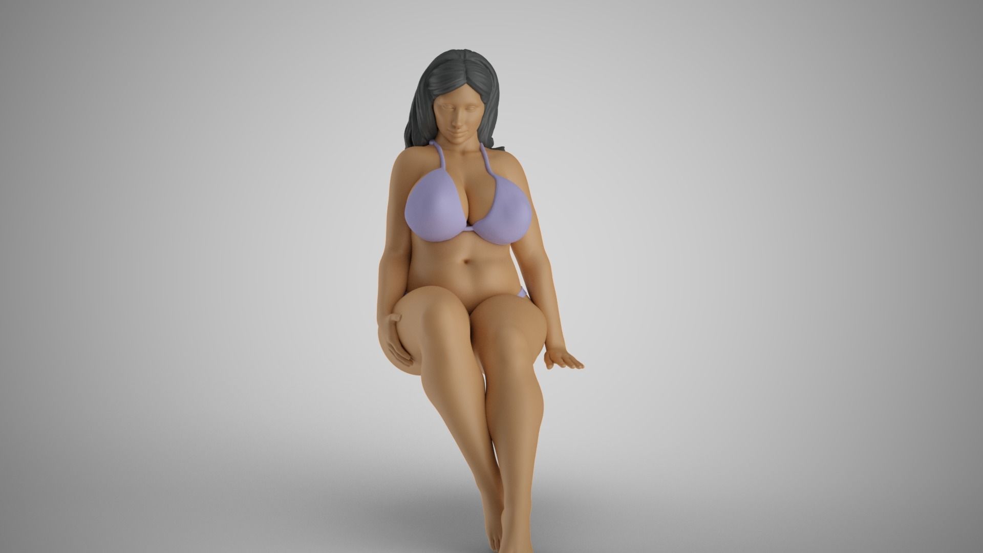 Sitting Woman Thinking 3 3D print model_5