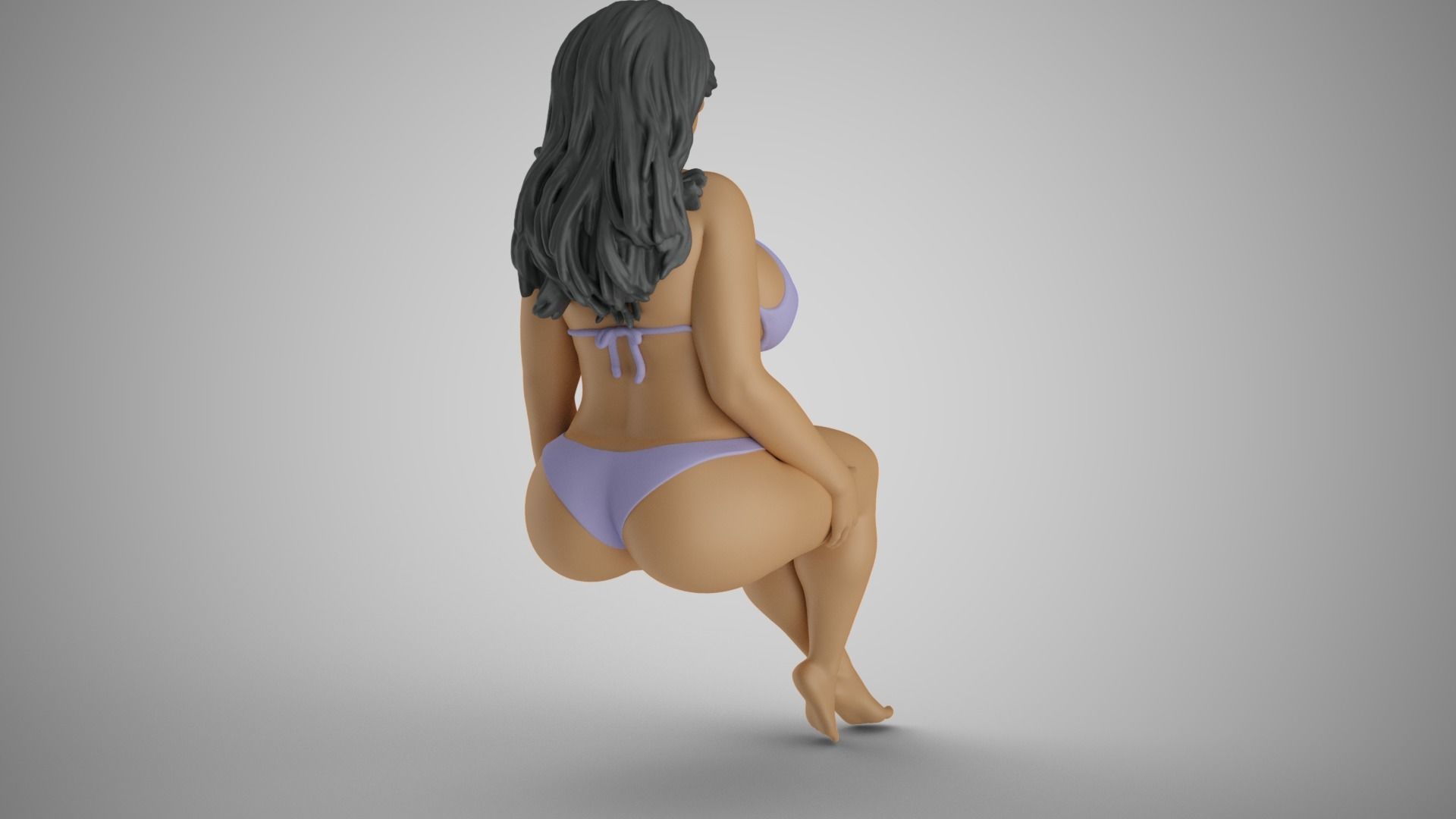 Sitting Woman Thinking 3 3D print model_8